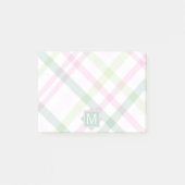 Monogrammm | Preppy Kariert Post-it Klebezettel (Vorderseite)