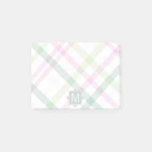 Monogrammm   Preppy Kariert Post-it Klebezettel