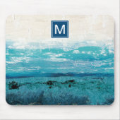 Monogrammm | Sapphire Blue Watercolor Mousepad (Vorne)