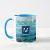 Monogrammm | Sapphire Blue Watercolor Tasse (Links)