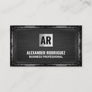 Monogrammm Schwarzer Rahmen aus der Antike Visitenkarte