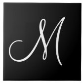 MONOGRAMMM: Schwarzweiß-Monogramm M, Fliese (Vorderseite)