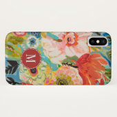 Monogrammm | Secret Garden Floral III Case-Mate iPhone Hülle (Rückseite (Horizontal))