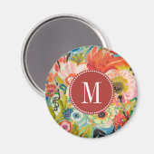 Monogrammm | Secret Garden Floral III Magnet (Vorderseite/Rückseite)