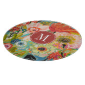 Monogrammm| Secret Garden Floral III Schneidebrett (Ecke)