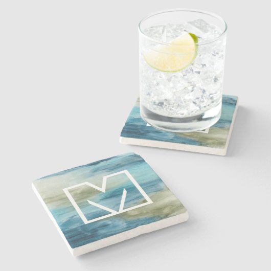 Monogrammm | Seedurchfluss II Steinuntersetzer (Seitenansicht)