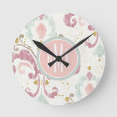 Monogrammm | Soft Deko Pattern Runde Wanduhr (Vorderseite)