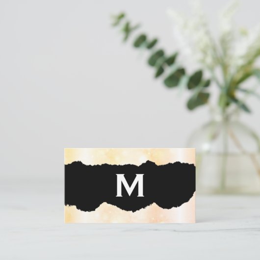 Monogrammm | Sparkle Visitenkarte (Stehend Vorderseite)