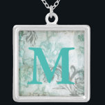 Monogrammm | Spray mit nicht verzierter Blume III Versilberte Kette<br><div class="desc">floral</div>