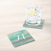 Monogrammm | Strand von Lowland I Rechteckiger Pappuntersetzer (Vor Ort)