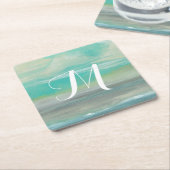 Monogrammm | Strand von Lowland I Rechteckiger Pappuntersetzer (angewinkelt)