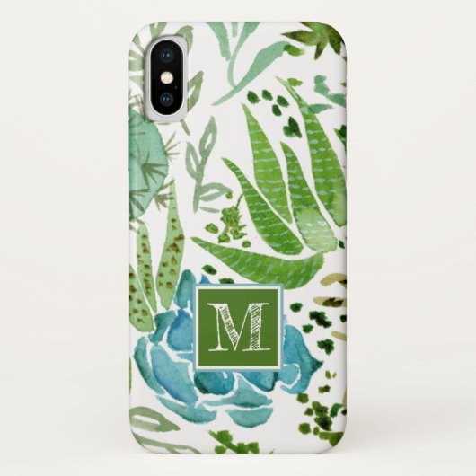 Monogrammm | Sukkuläres Feld I Case-Mate iPhone Hülle (Rückseite)