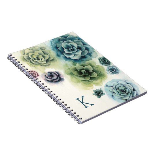 Monogrammm | Sukkulenten-Cluster Notizblock (Rechte Seite)