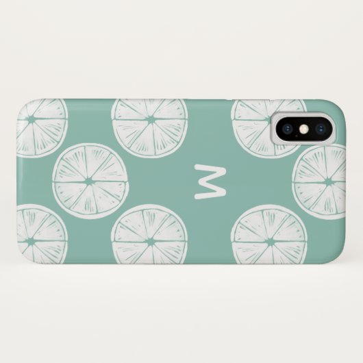 Monogrammm | Taco über Liebe | Aquamarines Limones Case-Mate iPhone Hülle (Rückseite (Horizontal))