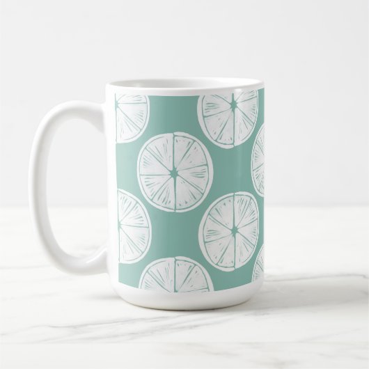 Monogrammm | Taco über Liebe | Aquamarines Limones Kaffeetasse (Links)