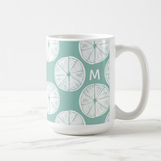 Monogrammm | Taco über Liebe | Aquamarines Limones Kaffeetasse (Rechts)