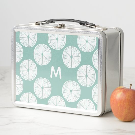 Monogrammm | Taco über Liebe | Aquamarines Limones Metall Brotdose (Beispiel)