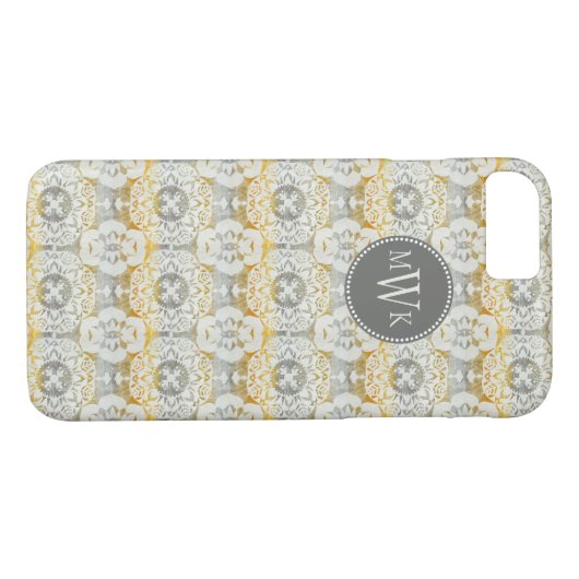 Monogrammm | Tapestry Rosette II Case-Mate iPhone Hülle (Rückseite (Horizontal))