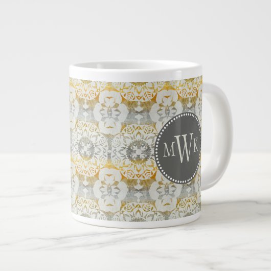 Monogrammm | Tapestry Rosette II Jumbo-Tasse (Vorderseite Rechts)