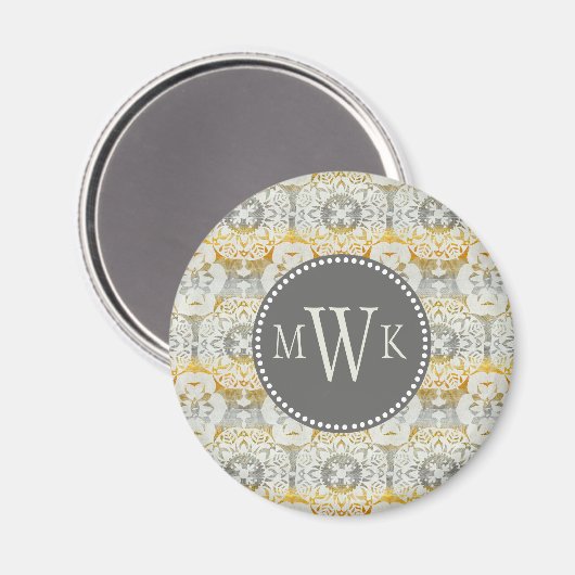 Monogrammm | Tapestry Rosette II Magnet (Vorderseite/Rückseite)