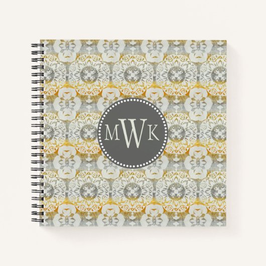 Monogrammm | Tapestry Rosette II Notizbuch (Vorderseite)