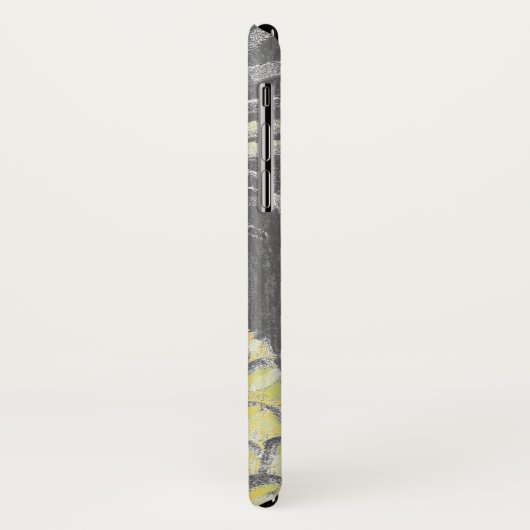 Monogrammm | Tropisch-Gelber Pinneapfel auf Grau Case-Mate iPhone Hülle (Hinten/Links)