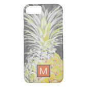 Monogrammm | Tropisch-Gelber Pinneapfel Case-Mate iPhone Hülle (Rückseite)