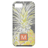 Monogrammm | Tropisch-Gelber Pinneapfel Case-Mate iPhone Hülle (Rückseite)