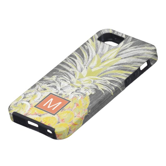 Monogrammm | Tropisch-Gelber Pinneapfel Case-Mate iPhone Hülle (unten)