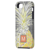Monogrammm | Tropisch-Gelber Pinneapfel Case-Mate iPhone Hülle (Rückseite Links)