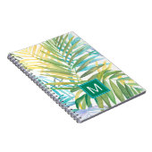 Monogrammm | Tropische Palmen - Blätter Notizblock (Rechte Seite)