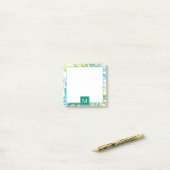 Monogrammm | Tropische Palmen - Blätter Post-it Klebezettel (Auf Schreibtisch)