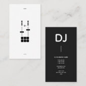 Monogrammm| Vertikal| DJ-Logo| Schwarz und Weiß Visitenkarte (Vorne/Hinten)