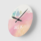 Monogrammm | Was ich beim Weck gesehen habe Runde Wanduhr (Winkel)