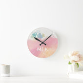 Monogrammm | Was ich beim Weck gesehen habe Runde Wanduhr (Zuhause)