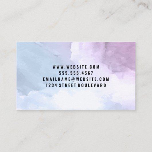 Monogrammm | Wasserfarbe Visitenkarte (Rückseite)