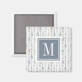 Monogrammm | Watercolor Wanderlust Arrow Muster Magnet (Vorderseite/Rückseite)