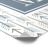 Monogrammm | Watercolor Wanderlust Arrow Muster Poster (Ecke)