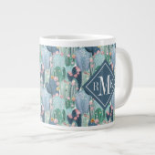 Monogrammm| Weiches Patel-Kakteen Jumbo-Tasse (Vorderseite Rechts)