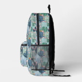 Monogrammm | Weiches Patel-Kaktus-Muster Bedruckter Rucksack (Rechts)