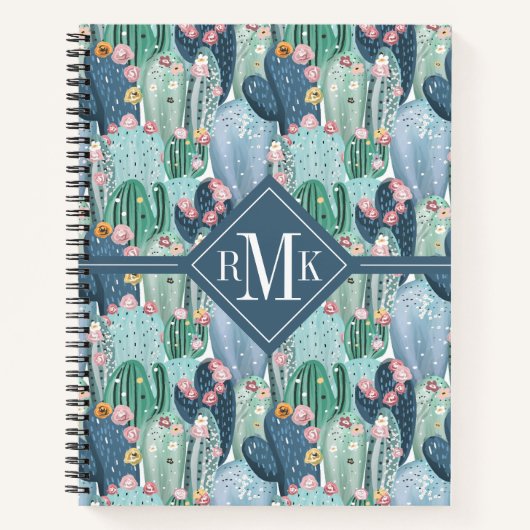 Monogrammm | Weiches Patel-Muster Notizblock (Vorderseite)