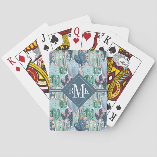 Monogrammm | Weiches Patel-Muster Spielkarten (Rückseite)
