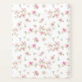 Monogrammm | Weichrosa Wasserfarben-Blume-Muster Planer (Rückseite)