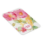 Monogrammm | White Daisy on Blue Magnet (Rechte Seite)