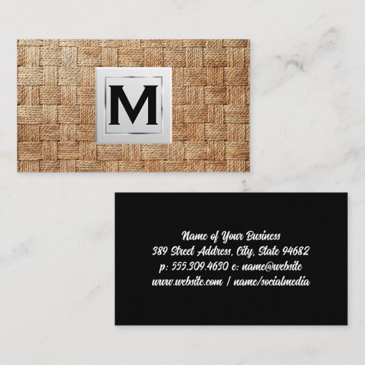 Monogrammm | Wove Visitenkarte (Vorne/Hinten)