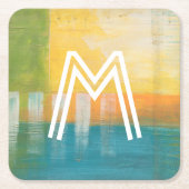 Monogrammm | Zitrusfrüchte I Rechteckiger Pappuntersetzer (Vorderseite)