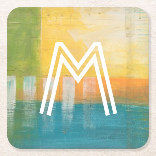 Monogrammm | Zitrusfrüchte I Rechteckiger Pappuntersetzer (Vorderseite)