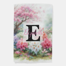 Monogrammname auf Aquarellfarben-Blume in Pastellf