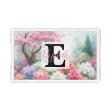 Monogrammname auf Aquarellfarben-Blume in Pastellf