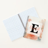 Monogrammname auf Aquarellfarben-Blume in Pastellf Notizblock (Innenseite)